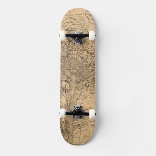 Vintage Karte des Washington DC Gebiets (1865) Skateboard (Vorderseite)