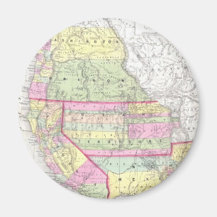 Vintage Karte des Westerns Vereinigte Staaten Magnet