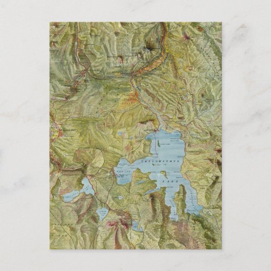 Vintage Karte des Yellowstone-Nationalparks (1898) (Vorderseite)