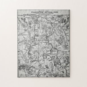 Vintage-Karte des Yellowstone-Nationalparks geschw Puzzle