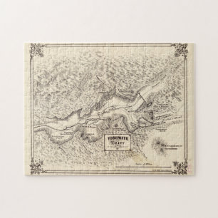 Vintage Karte des Yosemite Valley (1879) Puzzle