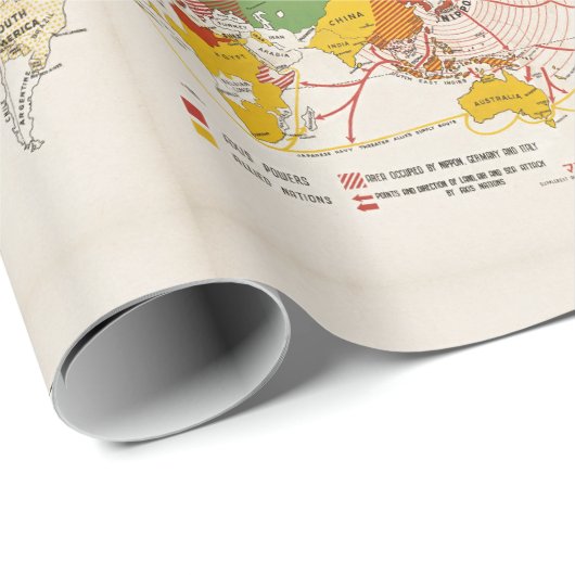 Vintage Karte des Zweiten Weltkriegs Geschenkpapier (Rolleneckpunkt)
