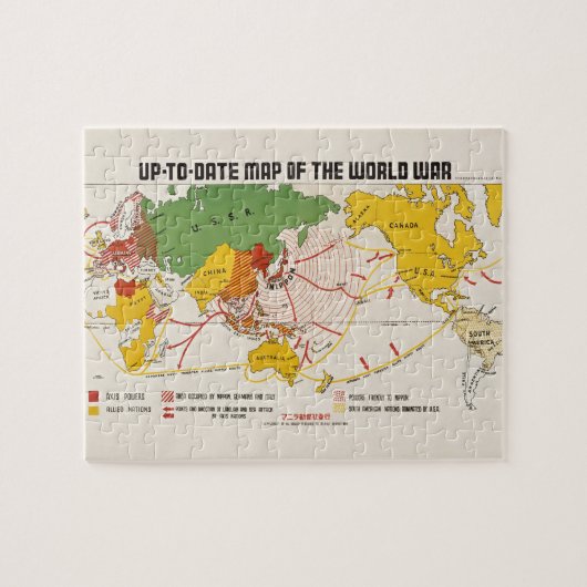 Vintage Karte des Zweiten Weltkriegs Puzzle (Horizontal)