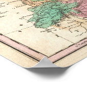 Vintage Karte Deutschlands (1827) Poster (Ecke)