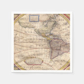 Vintage Karte drucken Serviette (Vorderseite)