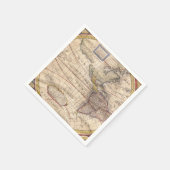 Vintage Karte drucken Serviette (Ecke)