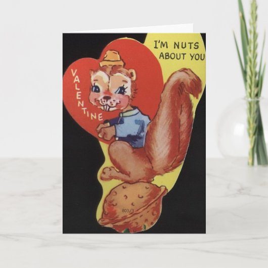 Vintage Karte Eichhörnchenvalentines Tages (Vorderseite)