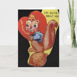 Vintage Karte Eichhörnchenvalentines Tages