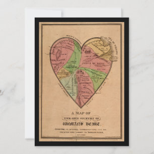 Vintage-Karte eines weiblichen Herzens zum Valenti Karte