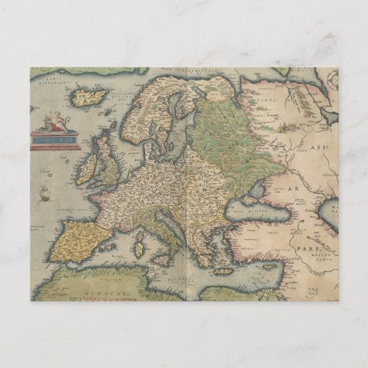 Vintage Karte Europas (1570) (Vorderseite)