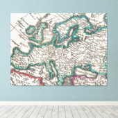 Vintage Karte Europas (1685) Leinwanddruck (Insitu (Holzboden))