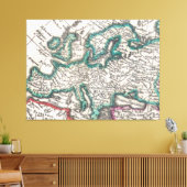 Vintage Karte Europas (1685) Leinwanddruck (Insitu (Wohnzimmer))