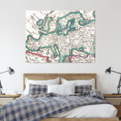 Vintage Karte Europas (1685) Leinwanddruck (Insitu (Schlafzimmer))