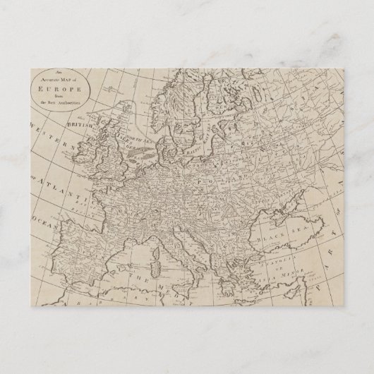 Vintage Karte Europas (1800) (Vorderseite)