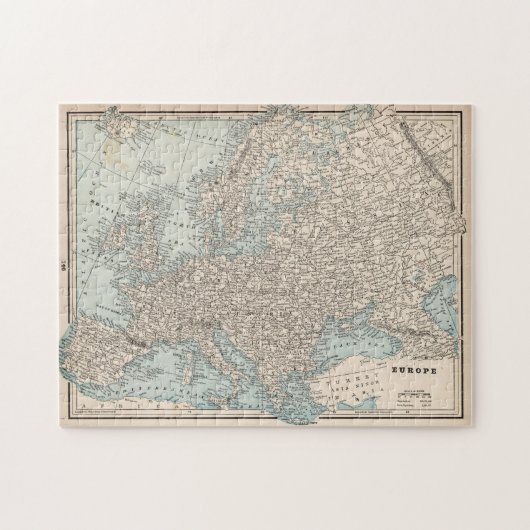 Vintage Karte Europas (1893) Puzzle (Horizontal)