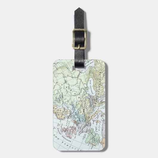 Vintage Karte Europas (1899) Gepäckanhänger (Vorderseite vertikal)