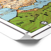 Vintage Karte Europas von 1923 Poster (Ecke)