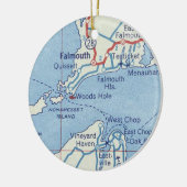 Vintage Karte Falmouth MA Keramik Ornament (Links)