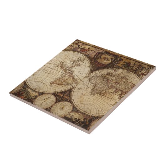 Vintage Karte Fliese (Seite)