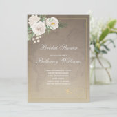 Vintage Karte Floral Bridal Dusche Einladung (Stehend Vorderseite)