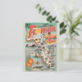 Vintage Karte Florida (Stehend Vorderseite)
