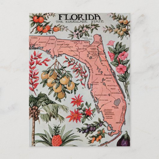 Vintage Karte Florida (Vorderseite)