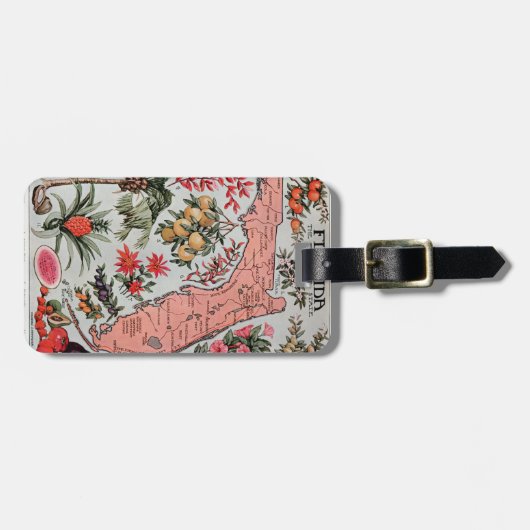 Vintage Karte Florida Gepäckanhänger (Vorderseite horizontal)