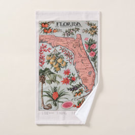 Vintage Karte Florida Handtuch
