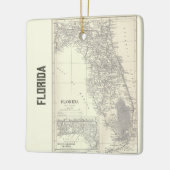 Vintage Karte Florida Keramikornament (Links)