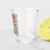 Vintage Karte Florida mit Retro-Illustrationen Schnapsglas (Rechts)