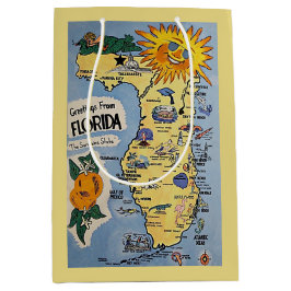 Vintage Karte Florida Mittlere Geschenktüte