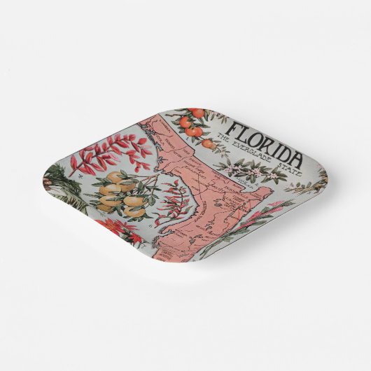 Vintage Karte Florida Pappteller (Gewinkelt)