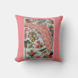 Vintage Karte Florida Pillow Kissen