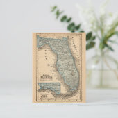 Vintage Karte Florida Postkarte (Stehend Vorderseite)