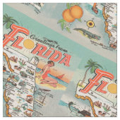 Vintage Karte Florida Stoff (Nahaufnahme)