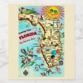 Vintage Karte Florida Weinetikett (Einzelnes Label)