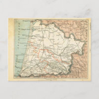 Vintage Karte France Landes