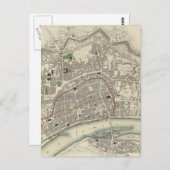 Vintage Karte Frankfurt/Main Deutschland (1837) (Vorne/Hinten)