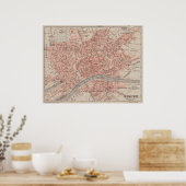 Vintage Karte Frankfurt/Main Deutschland (1900) Poster (Küche)