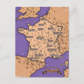 Vintage Karte Frankreichs (Vorderseite)