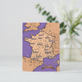 Vintage Karte Frankreichs (Stehend Vorderseite)