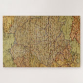 Vintage Karte Frankreichs mit Ephemera Puzzle (Horizontal)