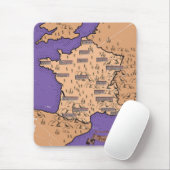 Vintage Karte Frankreichs Mousepad (Mit Mouse)