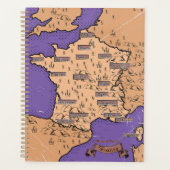 Vintage Karte Frankreichs Planer (Vorderseite)