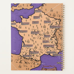 Vintage Karte Frankreichs Planer