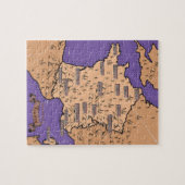 Vintage Karte Frankreichs Puzzle (Horizontal)