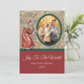 Vintage Karte Freude am Weihnachtsmann (Stehend Vorderseite)