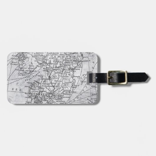 Vintage Karte für Dänemark und Schweden Gepäckanhänger (Vorderseite horizontal)
