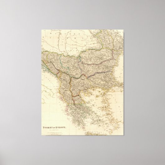 Vintage Karte für den Balkan (1832) Leinwanddruck (Vorderseite)