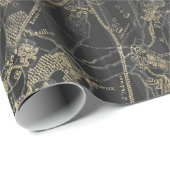 Vintage Karte für Grau- und Goldfolie Geschenkpapier (Rolleneckpunkt)